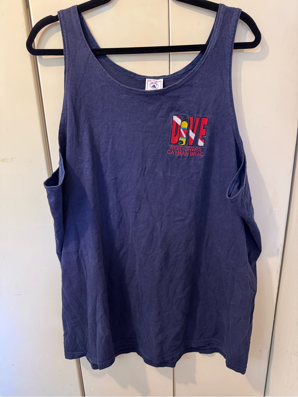 Vintage 2xl Tank Top Xxl Sleeveless VNT Shirt Travel Summer Clothing Blue Diver
